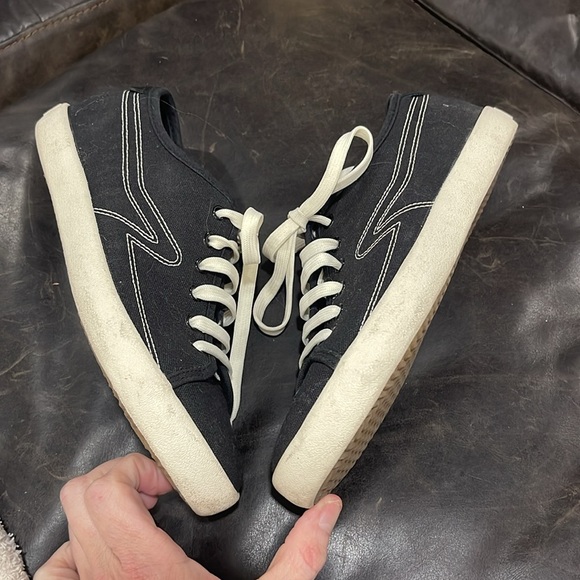 Rag and bone Black low top Retro Canvas Court Sneakers in size 7.5 - Picture 2 of 15